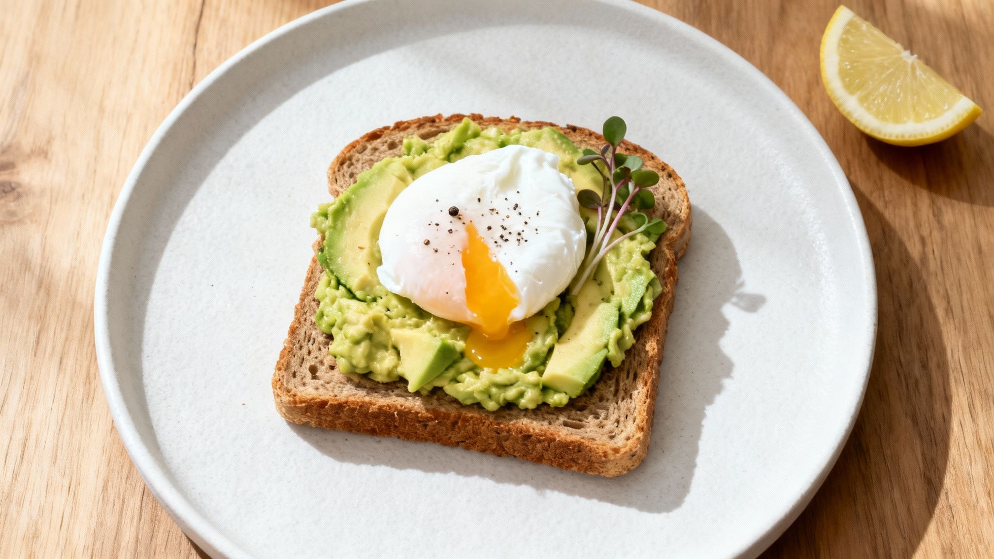 Whole Grain Toast with Avocado and Poached Egg