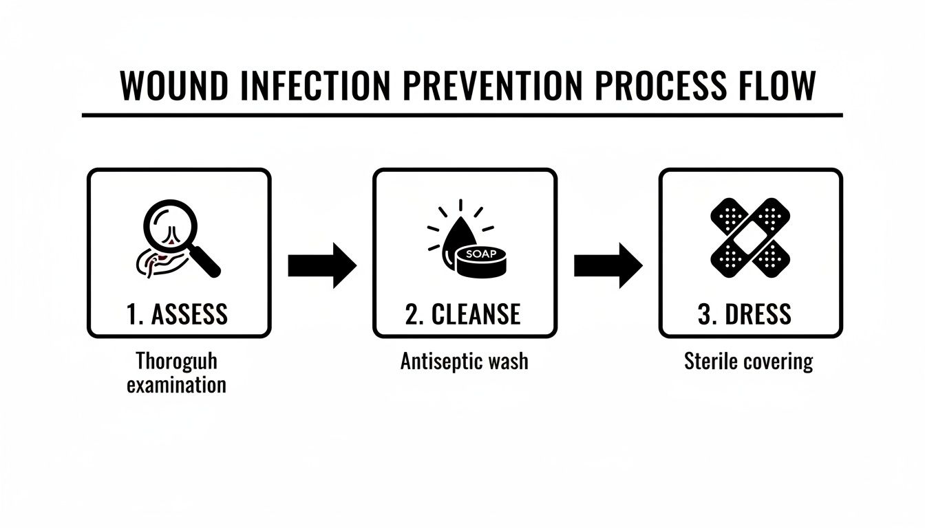 Infographic about how to prevent wound infection