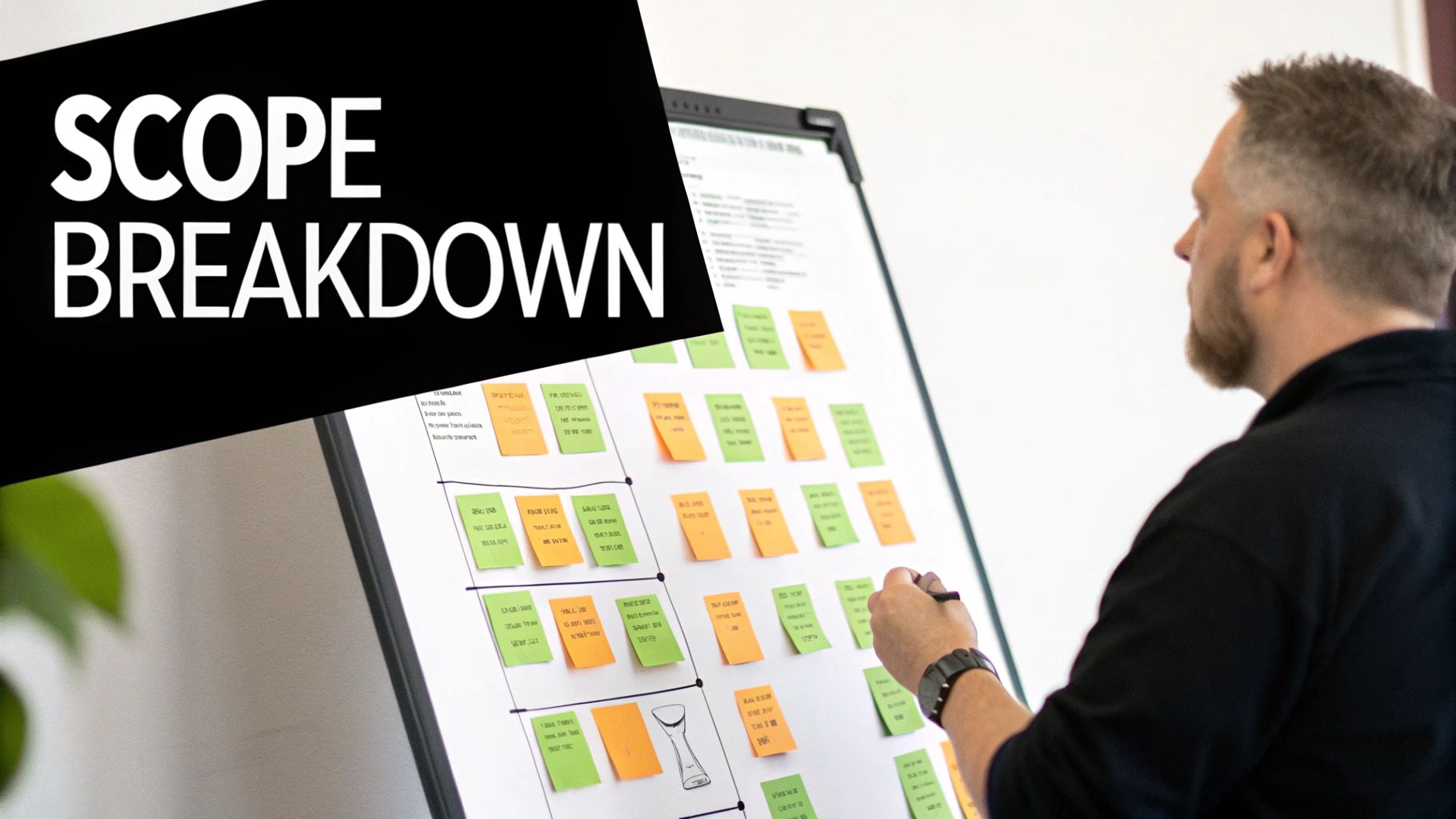 Infographic showing key data about Work Breakdown Structure Template