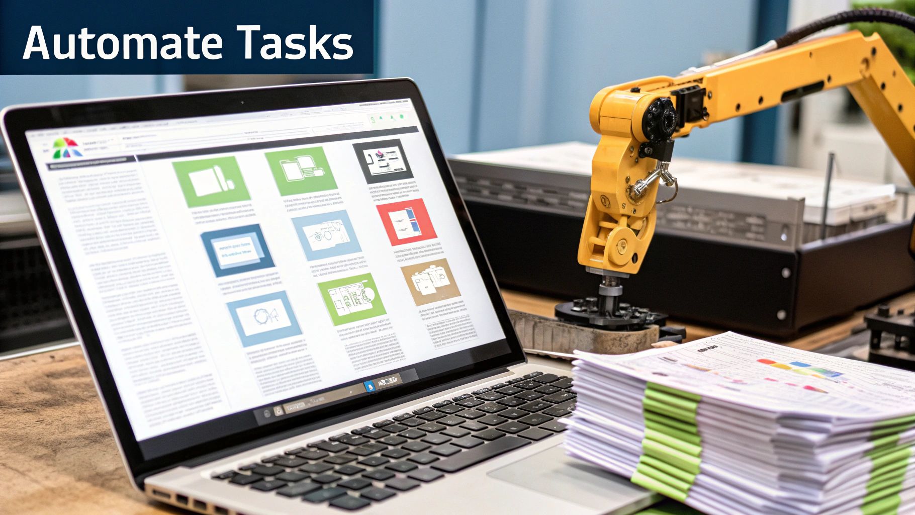 An AI-powered dashboard showing automated project workflows and risk predictions.