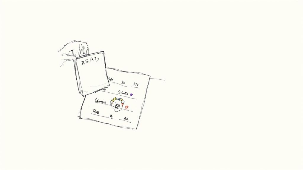 A user interacting with a clean, well-organized Notion calendar template.