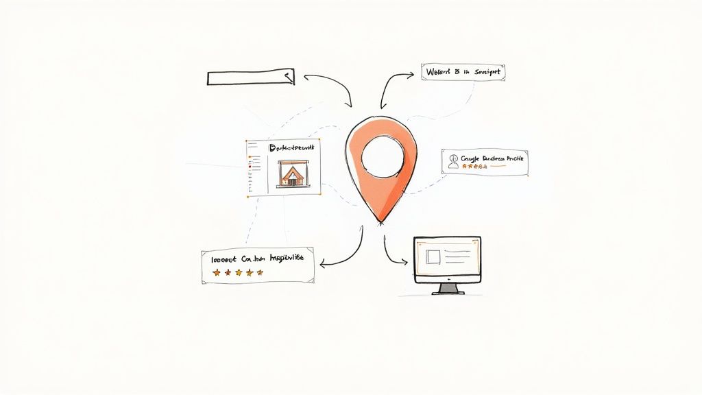 Map search results highlighting local rental listings