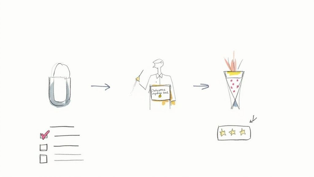 Guest receiving keys at the door of a modern vacation rental home