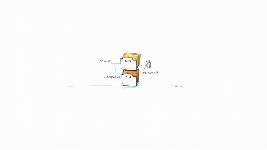 Negative keyword list organization flowchart