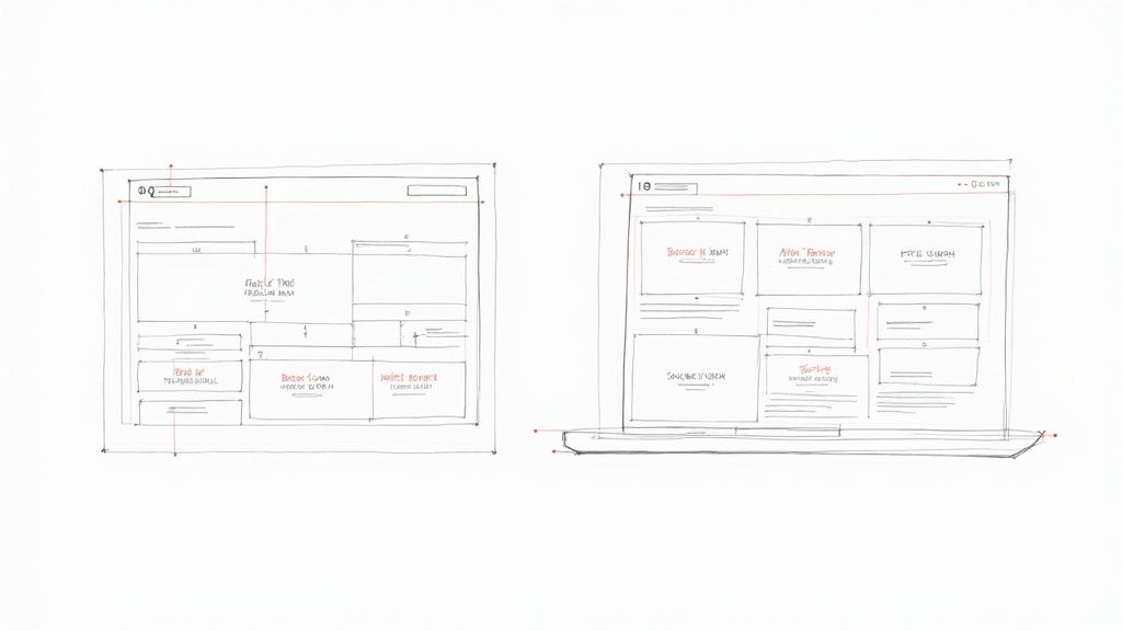 A person using a laptop to browse a clean, visually appealing vacation rental website.