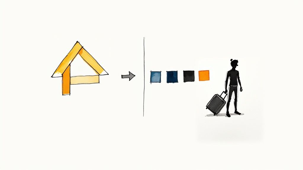 A person sketching out brand ideas and website layouts in a notebook, symbolizing the planning phase.