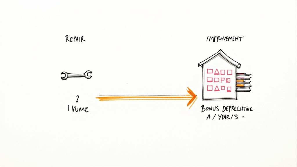 A stylish bedroom in a short-term rental with modern furniture and decor, ready for guests.