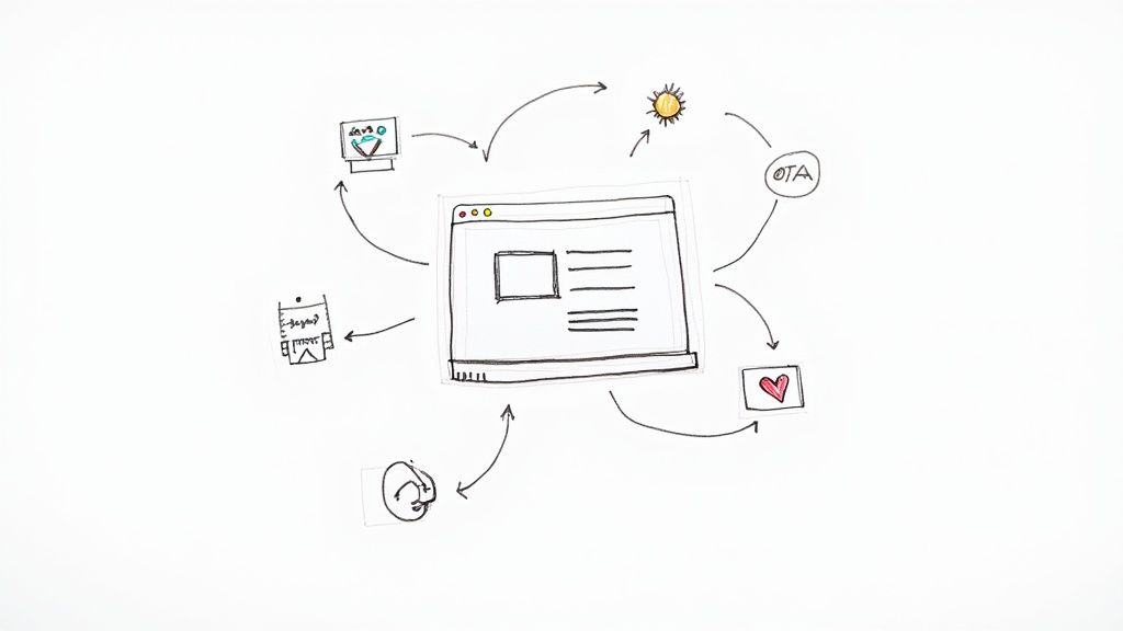 A modern, clean direct booking website for a vacation rental displayed on a laptop screen.