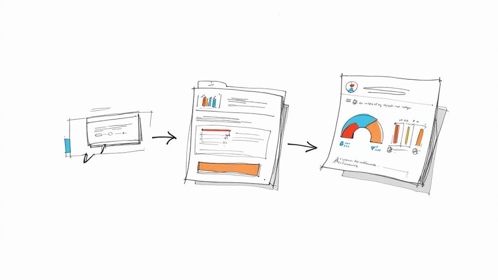 An AI interface on a tablet showing personalized travel recommendations and guest data.