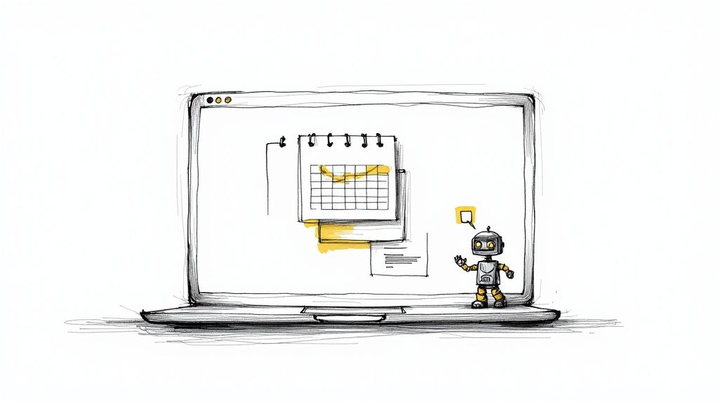 A modern, sleek website for a short-term rental being viewed on a laptop, emphasizing a professional online presence.