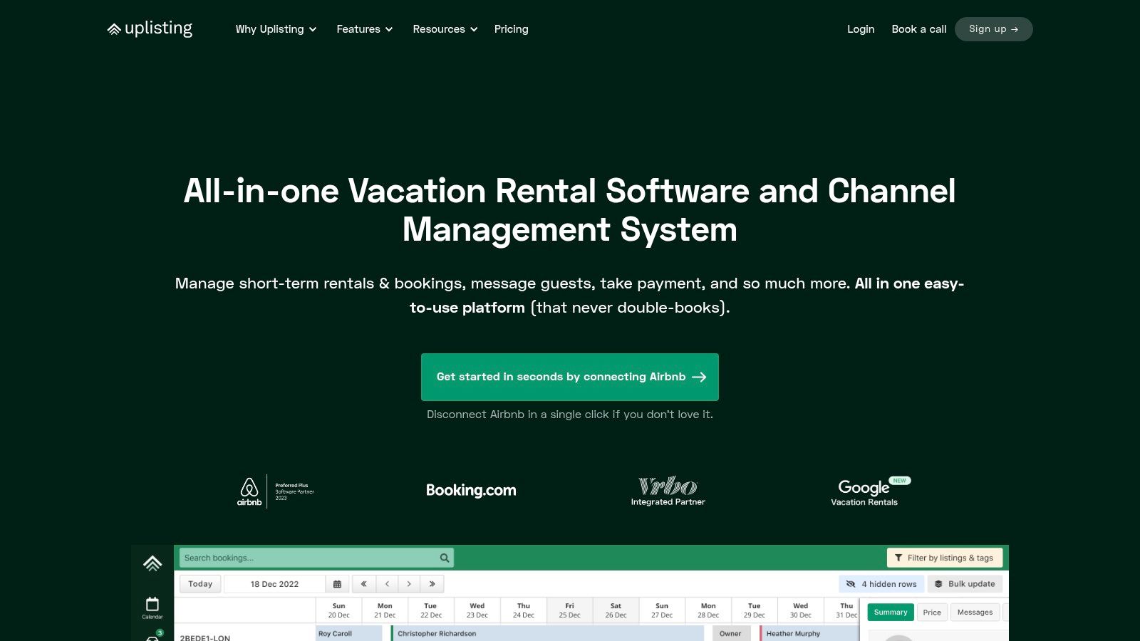 Uplisting (Direct Booking Website)