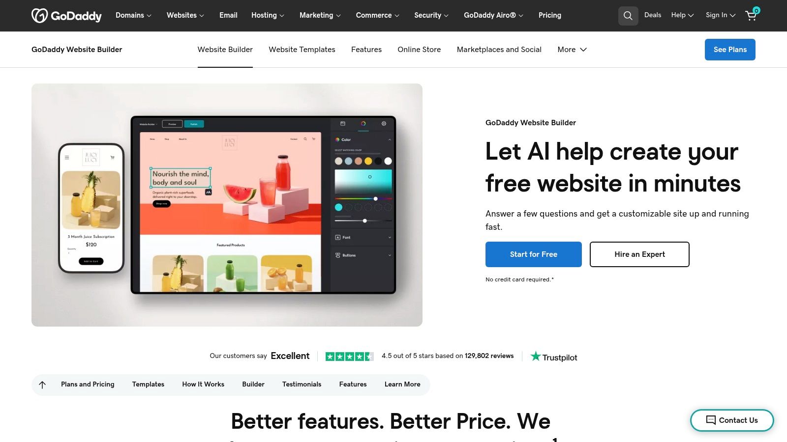 GoDaddy Website Builder