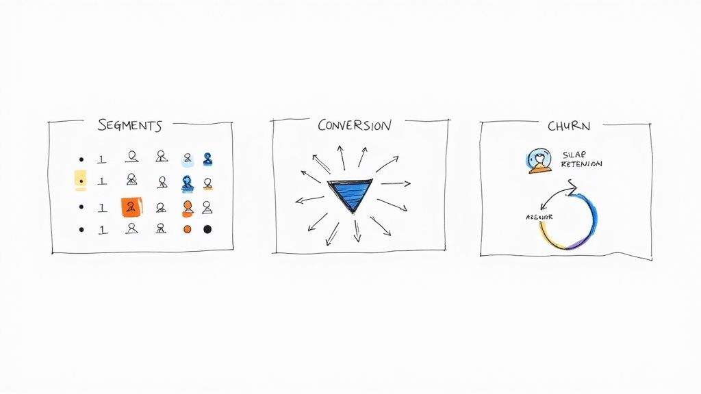 A creator analyzing charts and graphs on a laptop screen, representing newsletter growth.