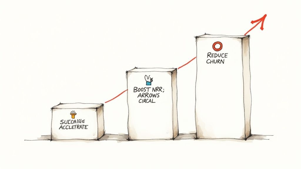 A graph showing a rising SaaS valuation over time