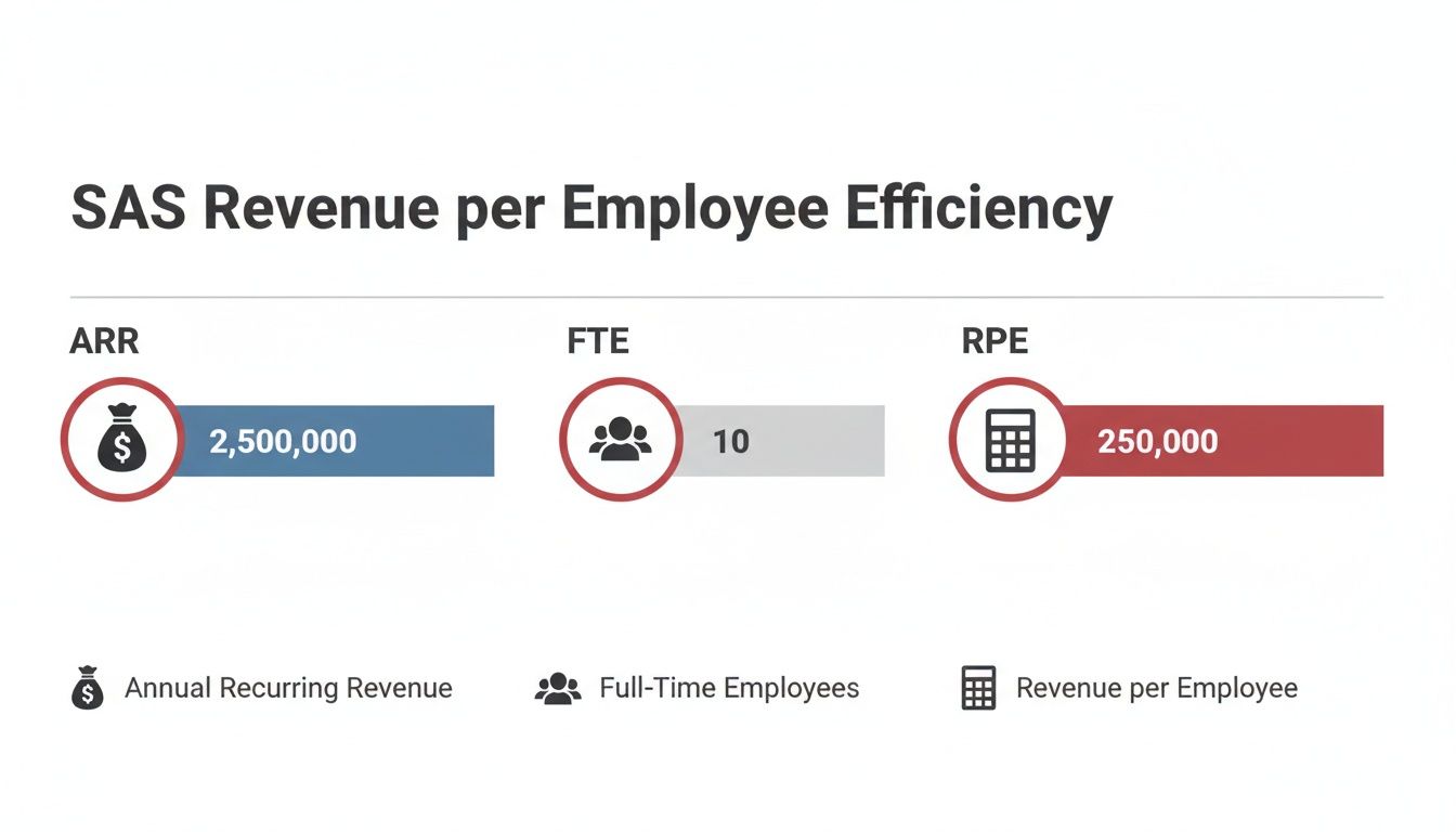 Infographic about saas revenue per employee