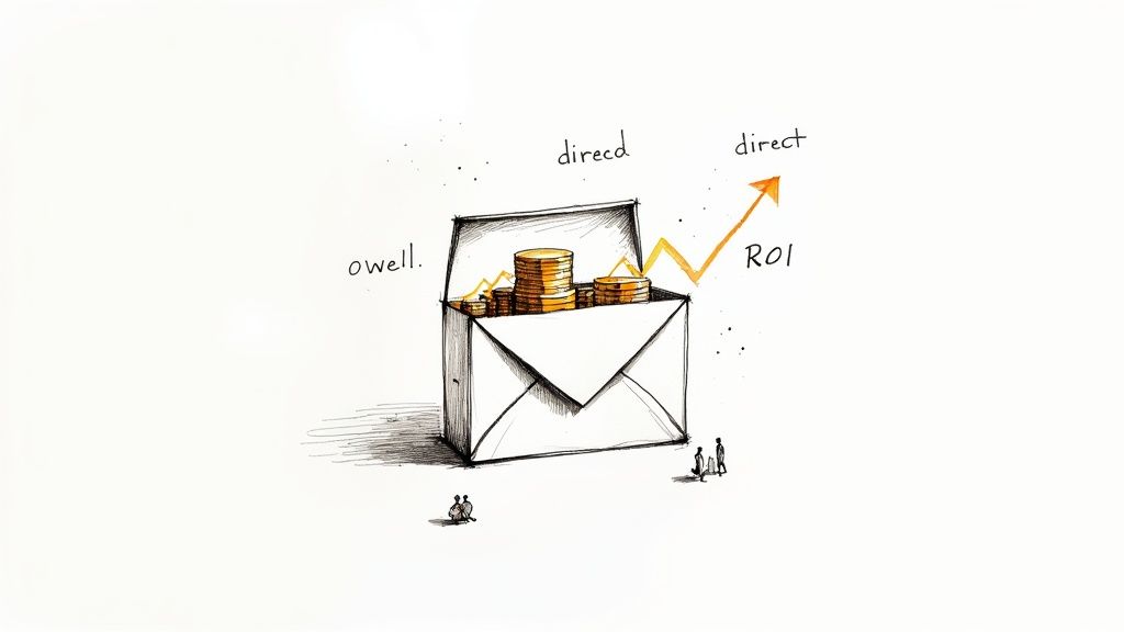 A person working on a laptop with charts and graphs in the background, symbolizing the value of data and email lists.