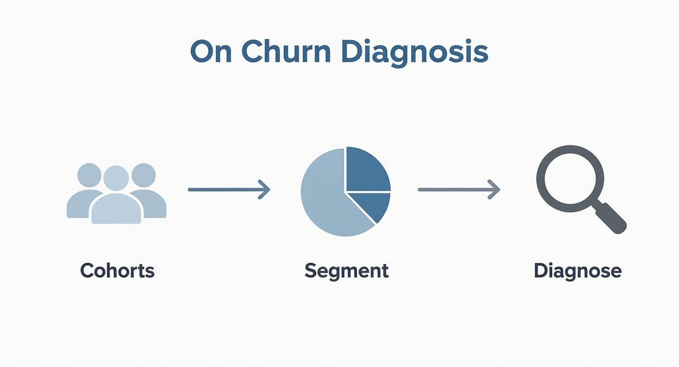 Infographic about churn diagnosis tool