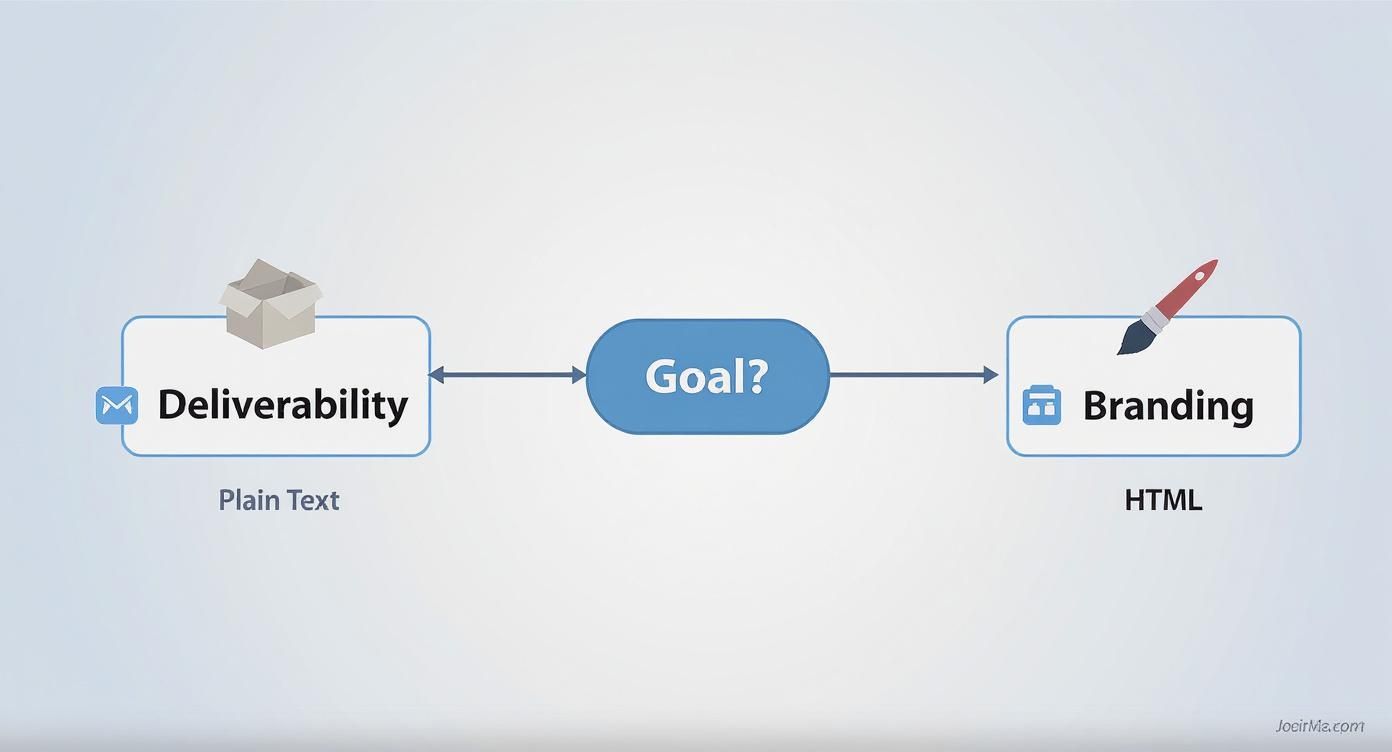 Infographic about email plain text vs html