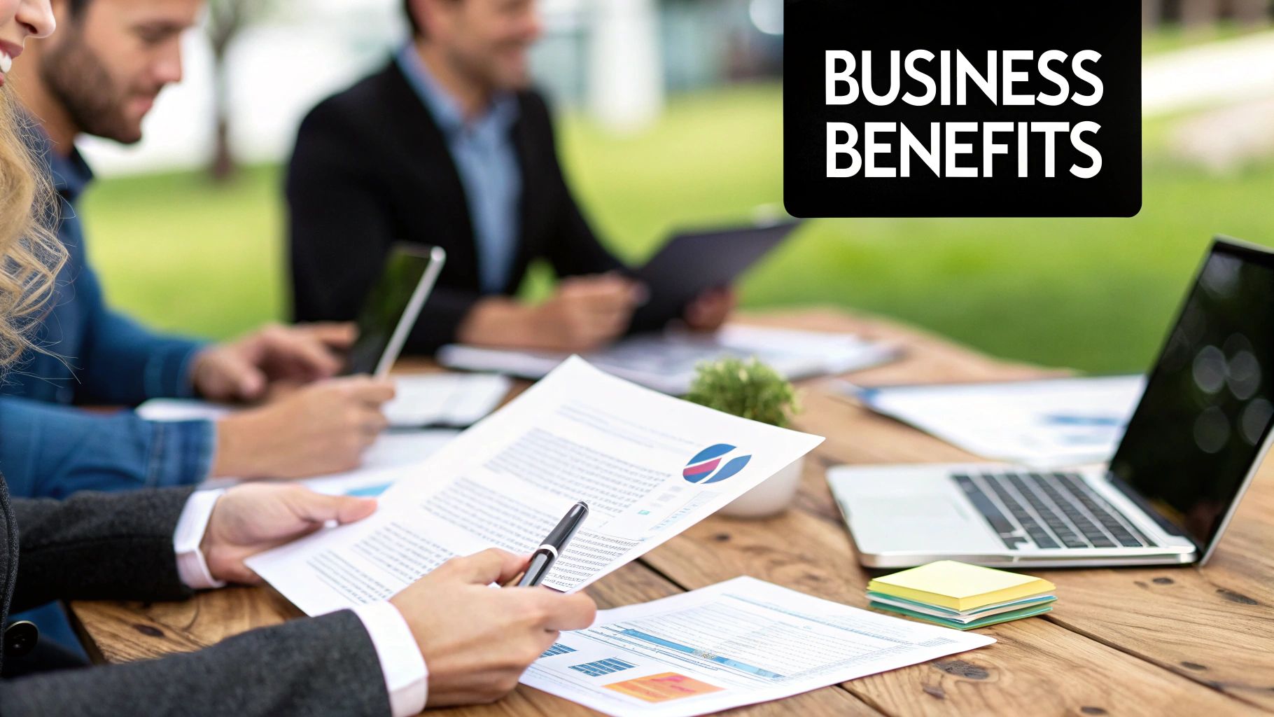 An image of a magnifying glass over a business report, symbolizing a deep dive into data.