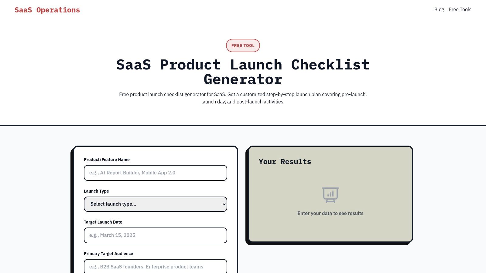 SaaS Product Launch Checklist Generator