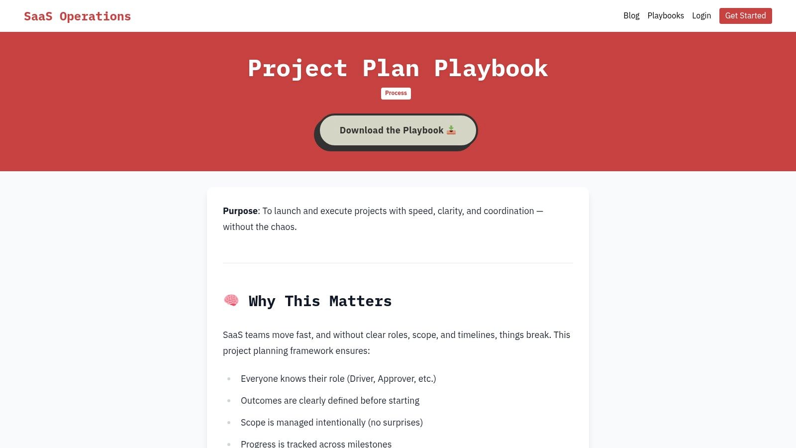 Playbooks - Project Plan Playbook