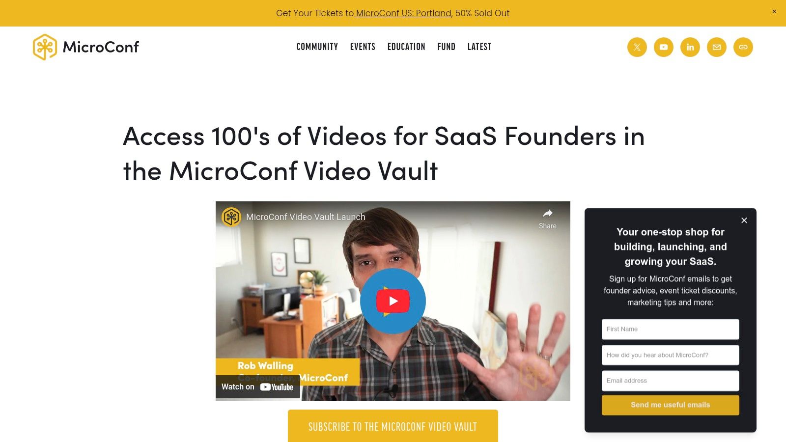 MicroConf Video Vault
