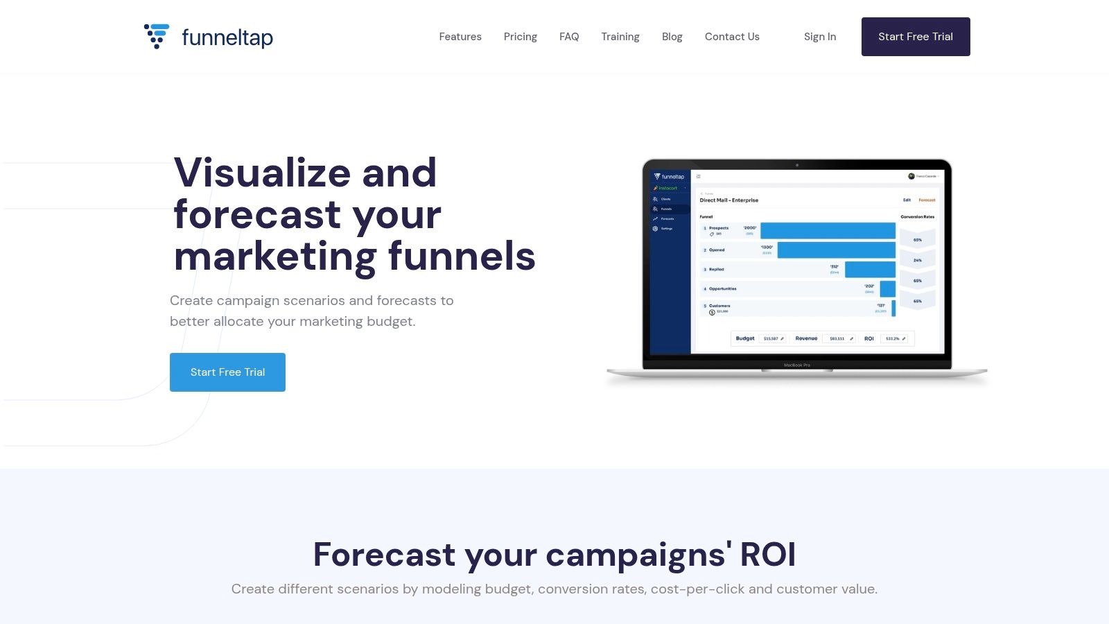 FunnelTap — Funnel Calculator & Forecast (web app; free trial)