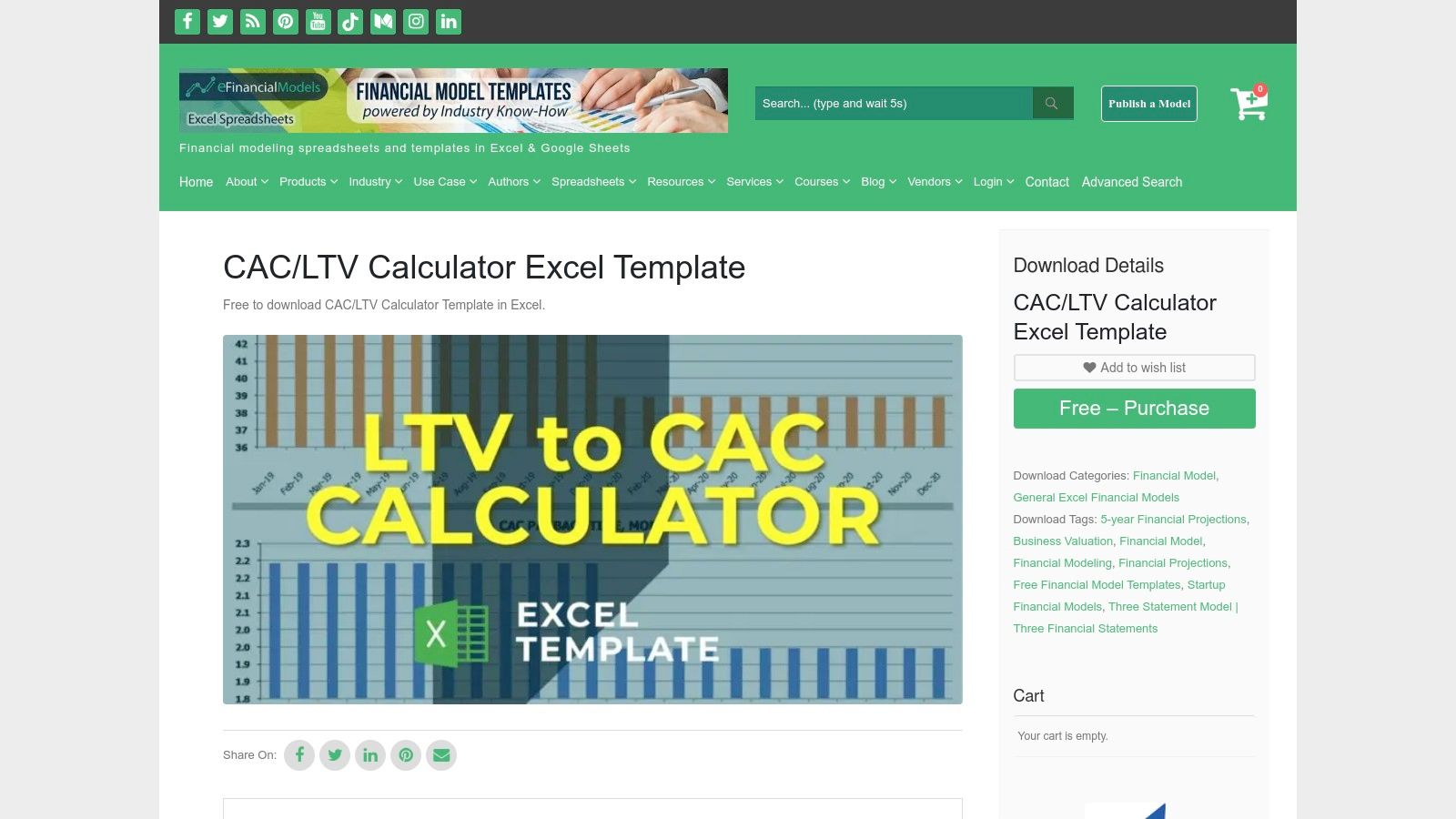 eFinancialModels LTV CAC Calculator