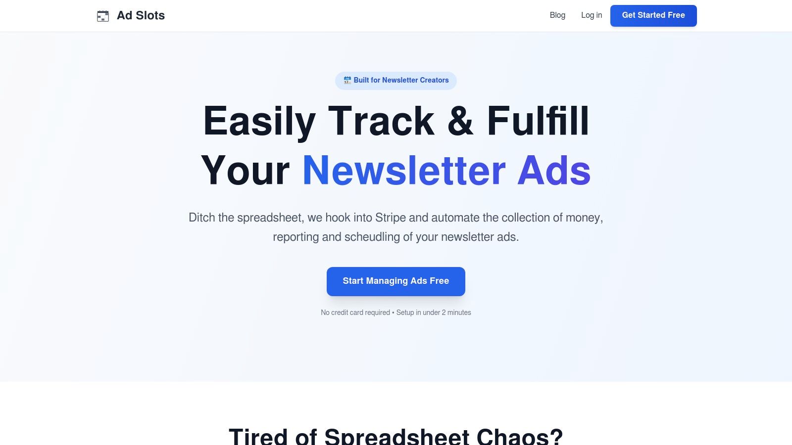 Ad Slots dashboard showing sponsorship revenue and client management