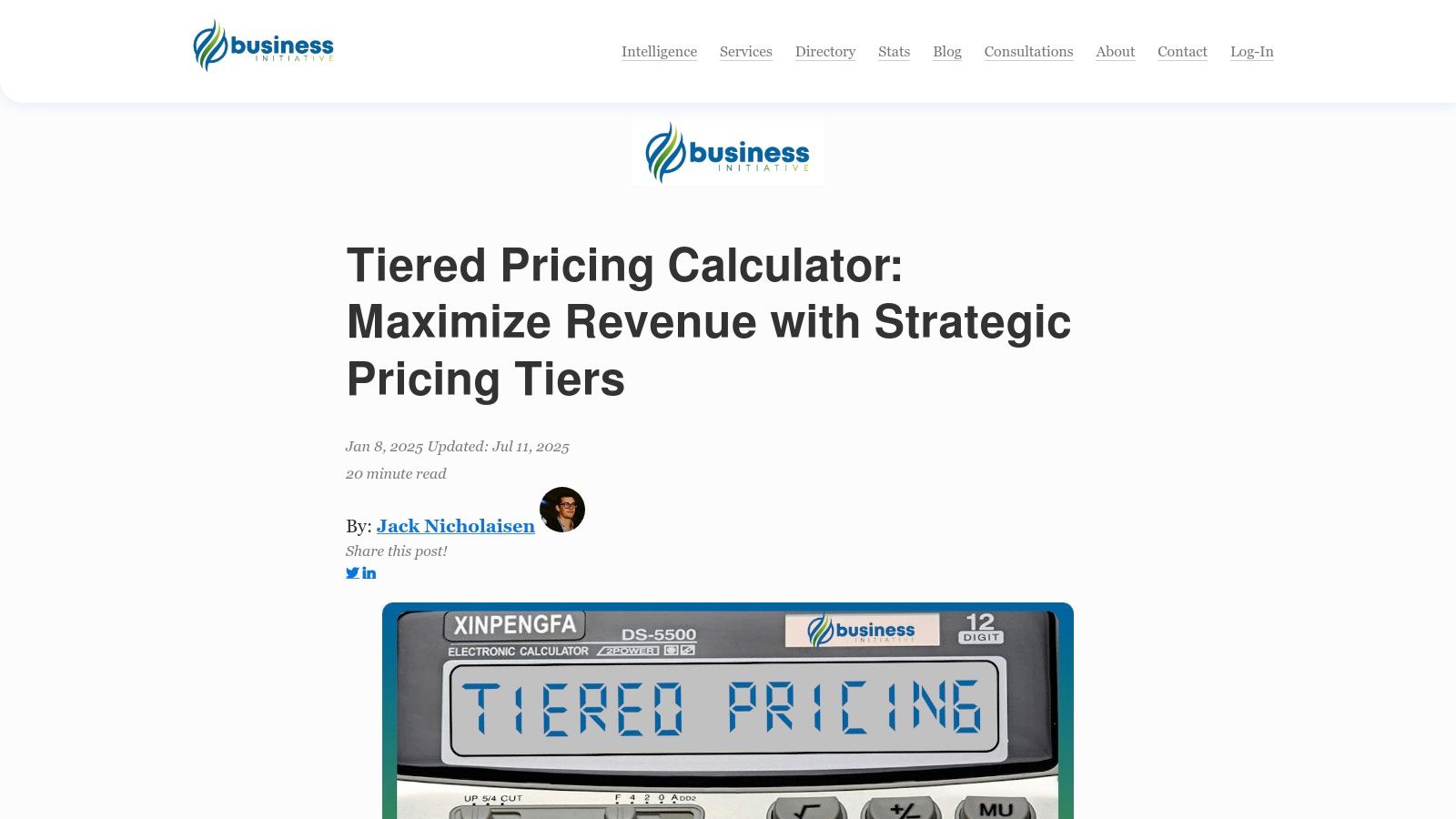Business Initiative (Tiered Pricing Calculator)