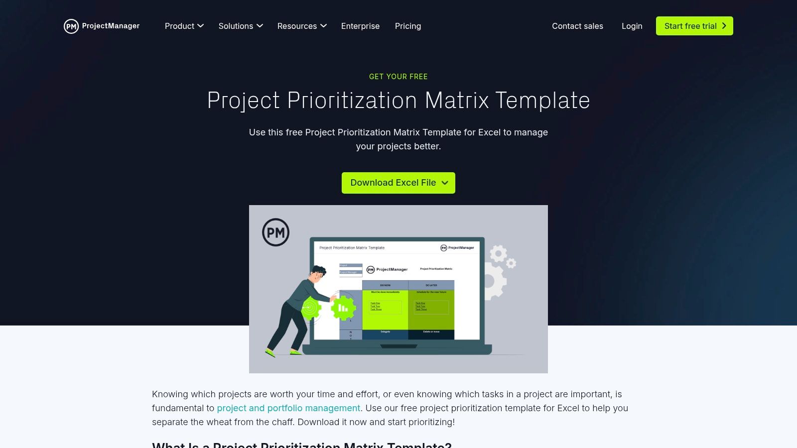 ProjectManager – Project Prioritization Matrix (Excel)