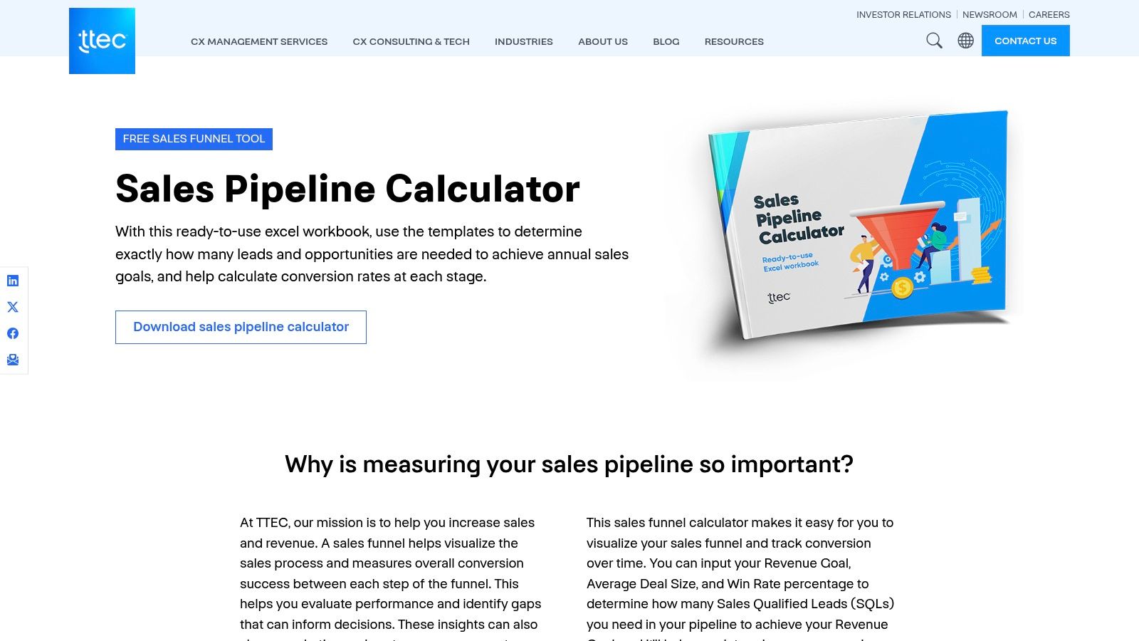 TTEC — Sales Pipeline Calculator (Excel workbook)
