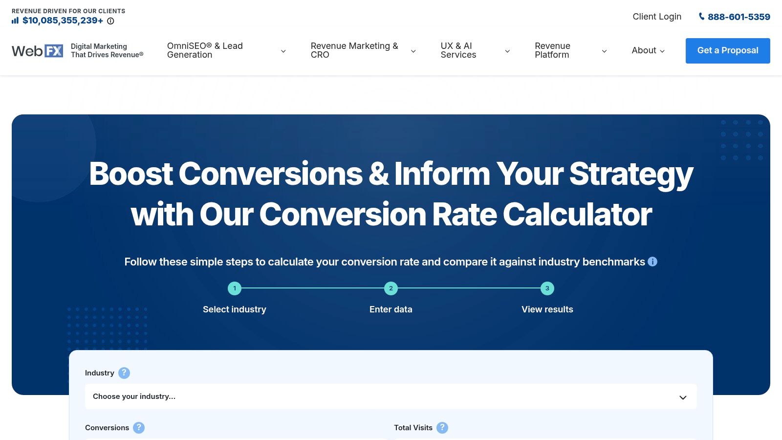 WebFX — Free Conversion Rate Calculator (web tool)