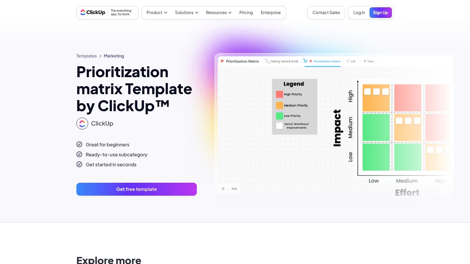 ClickUp – Prioritization Matrix Templates