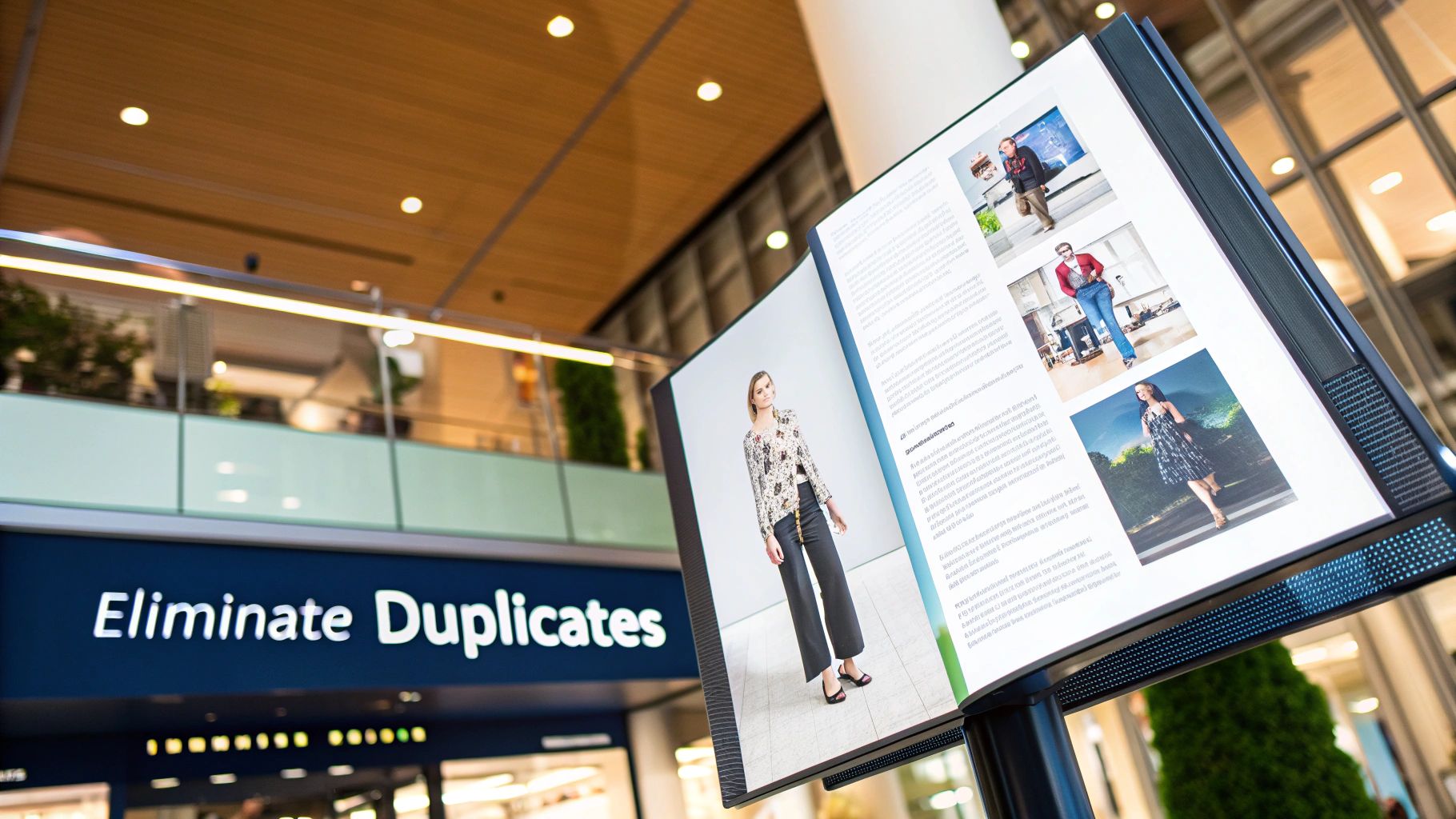 Content Automation for Retailers: A Guide to Boosting SEO & Product Data 3 A visual representation of duplicate content icons being transformed into unique, SEO-optimised content icons through an automated process.