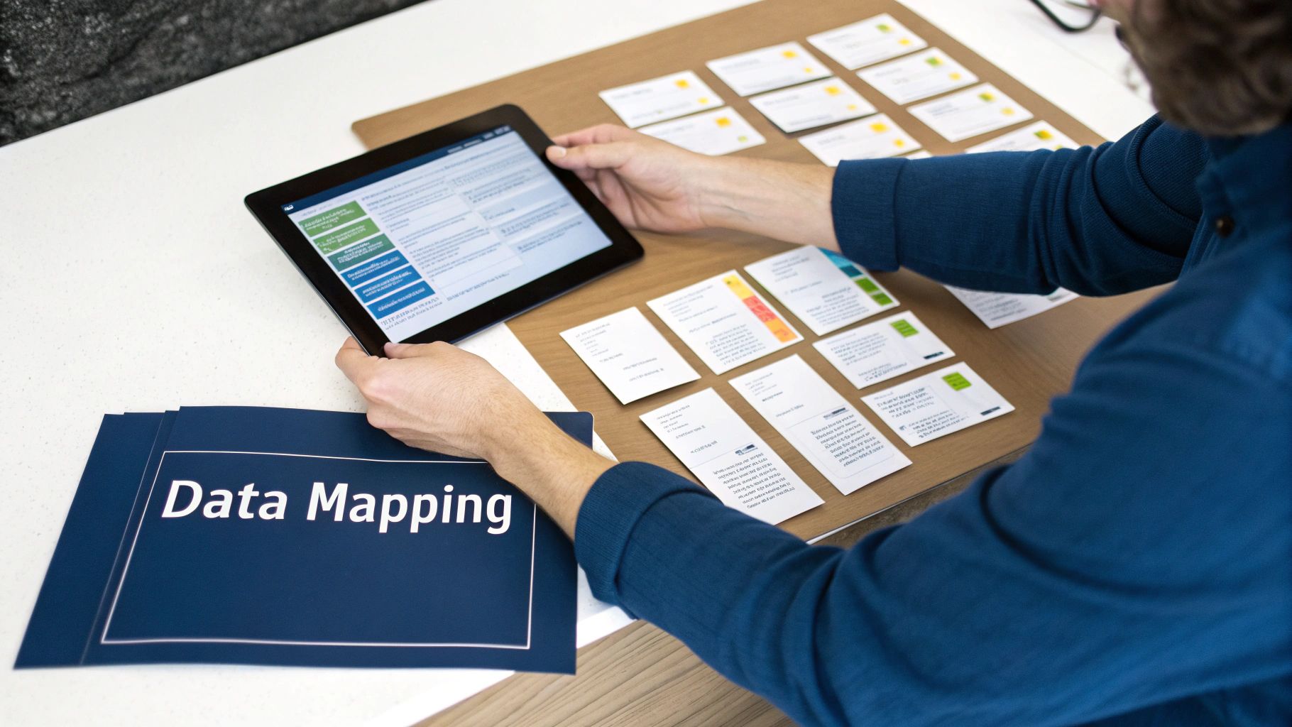 A split image showing raw, messy supplier data being transformed into a clean, structured product schema ready for a digital shelf.