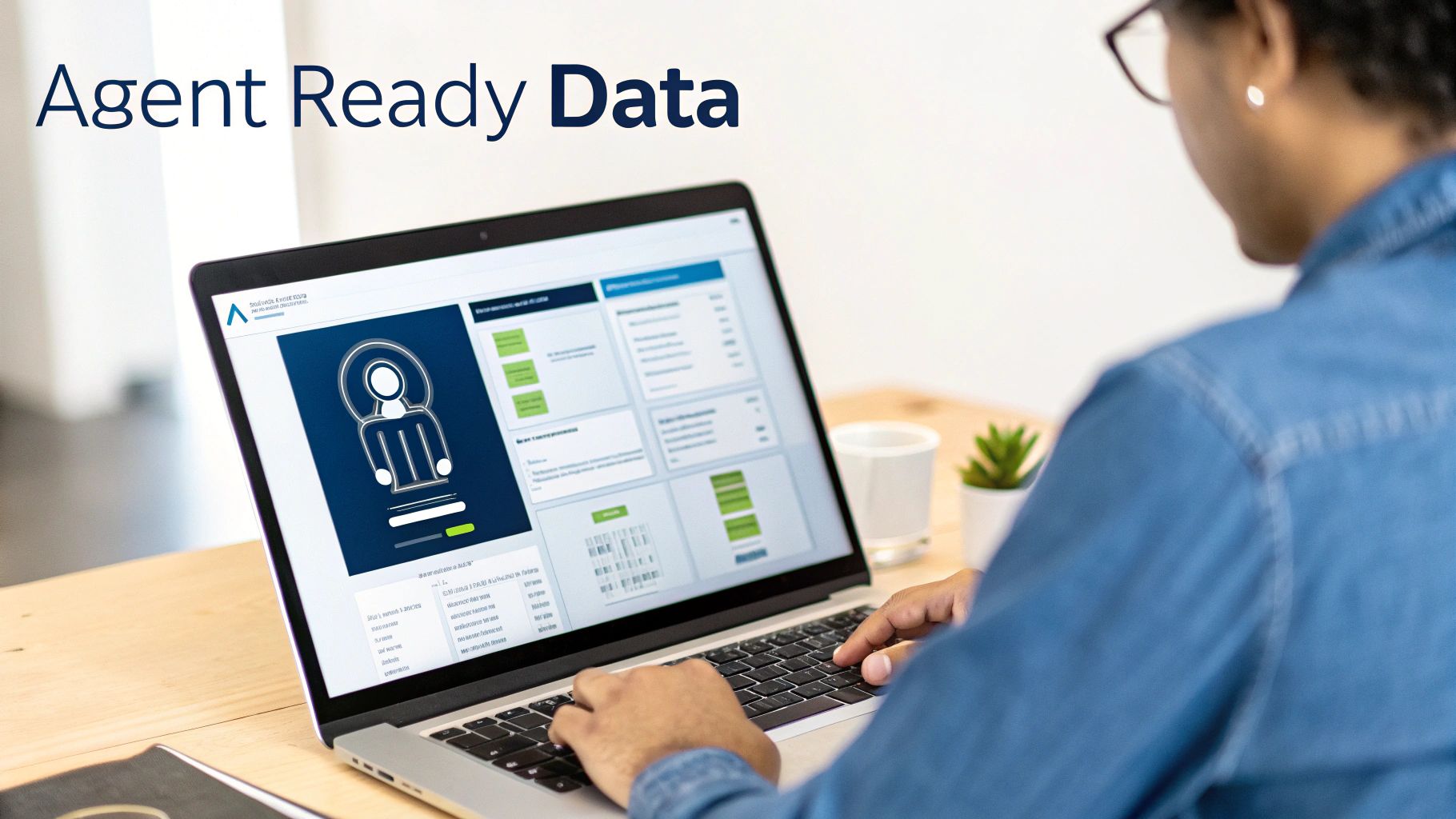 An abstract image representing AI agents interacting with product data, symbolizing agentic commerce and the future of retail search.