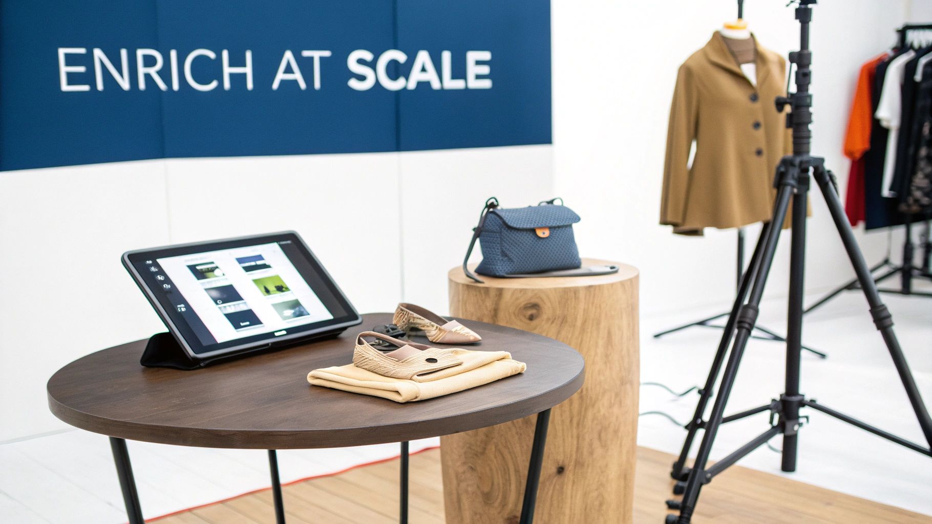 Balancing AI Automation and Brand Voice in Retail Content 1 An AI-powered system enriching product data with tags and descriptions for a retail catalogue, showcasing scalability