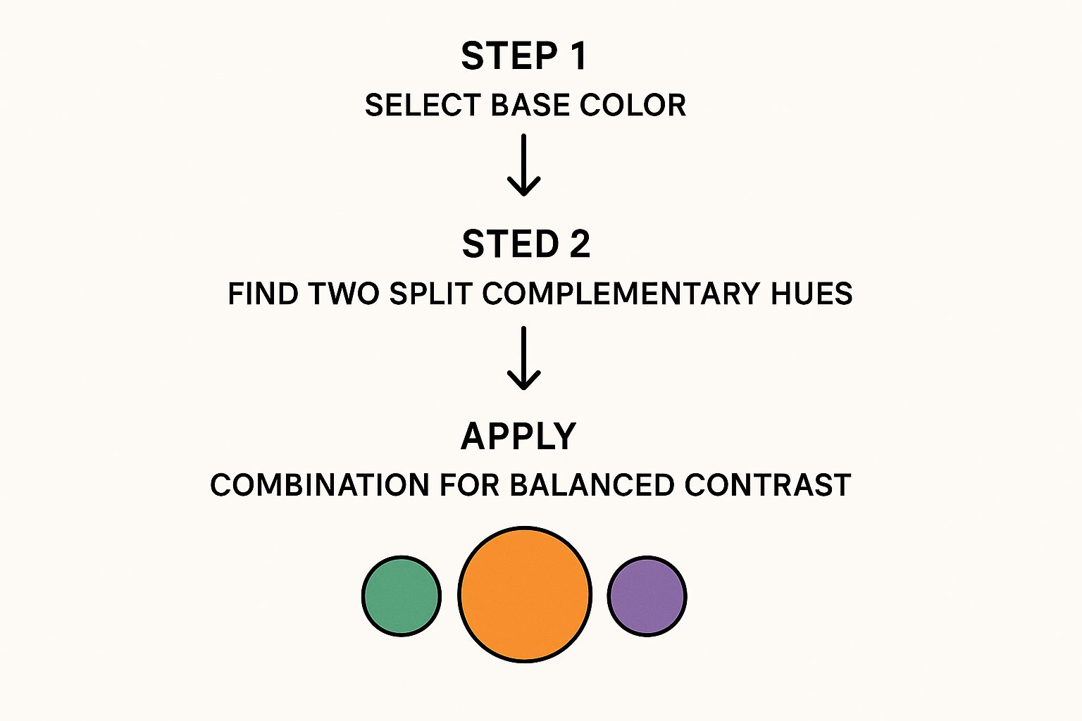Infographic about split complementary colors