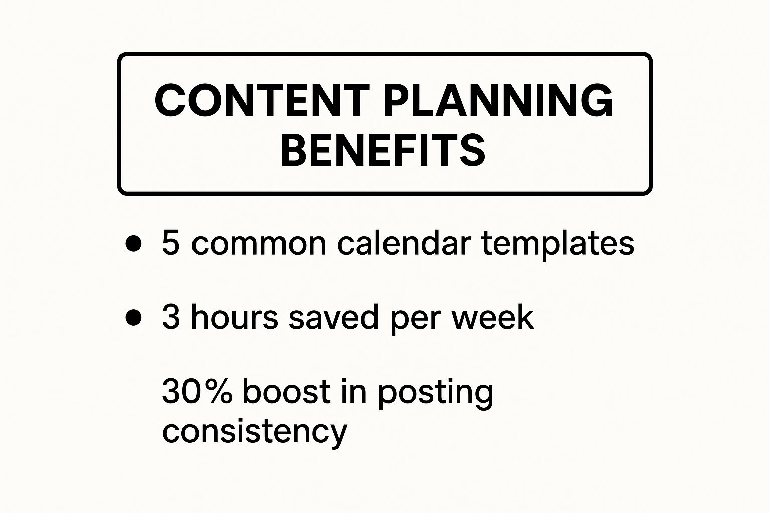 Infographic about content calendar for marketing