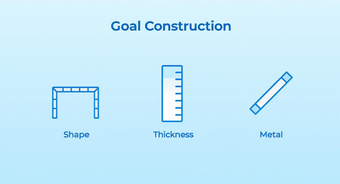 Infographic about full size football goals dimensions