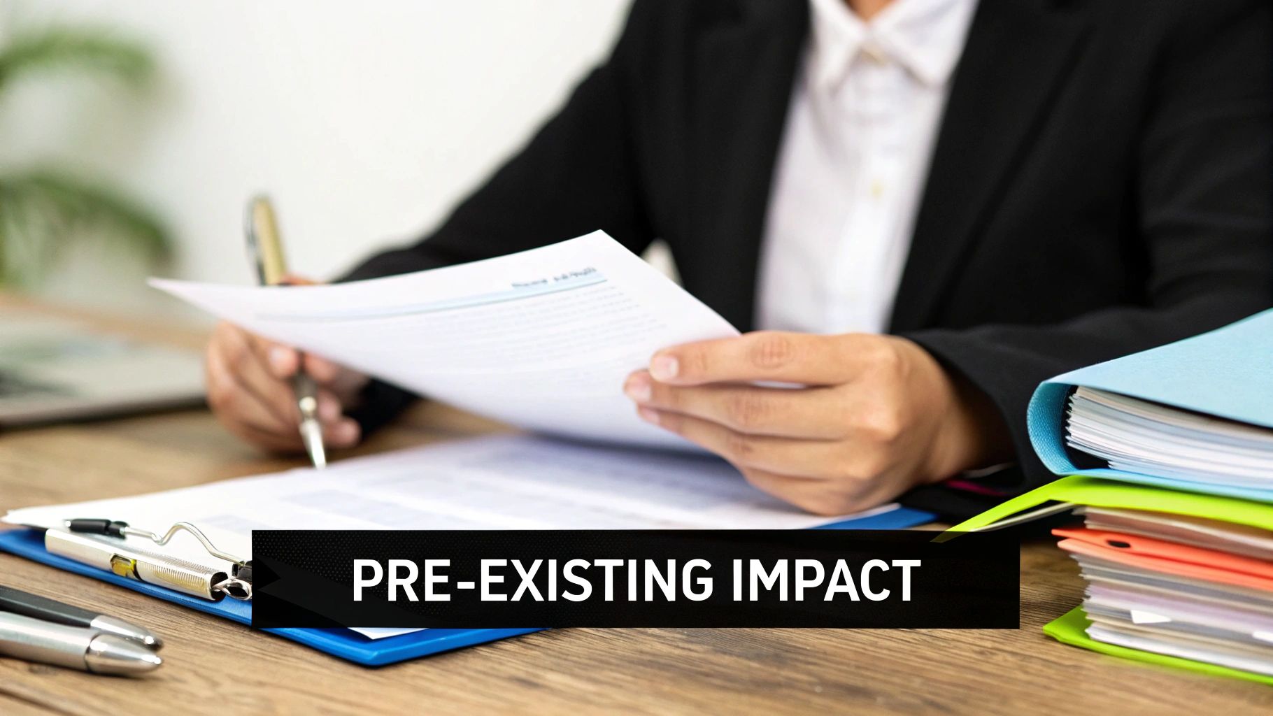 A woman reviewing her life insurance application with an advisor