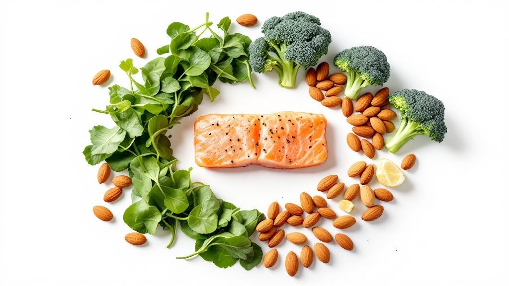 A person doing yoga in a bright, sunlit room, embodying a bone-healthy lifestyle.