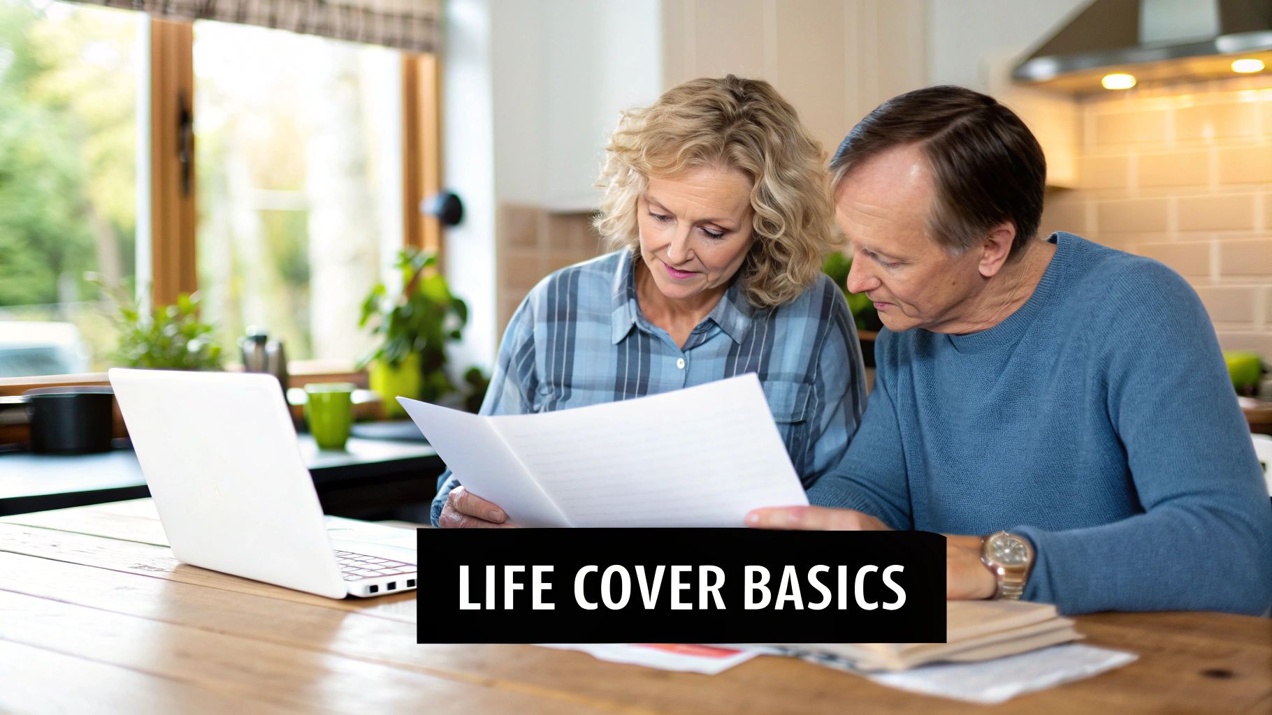 A smiling couple in their 50s enjoying a walk together, illustrating financial peace of mind.