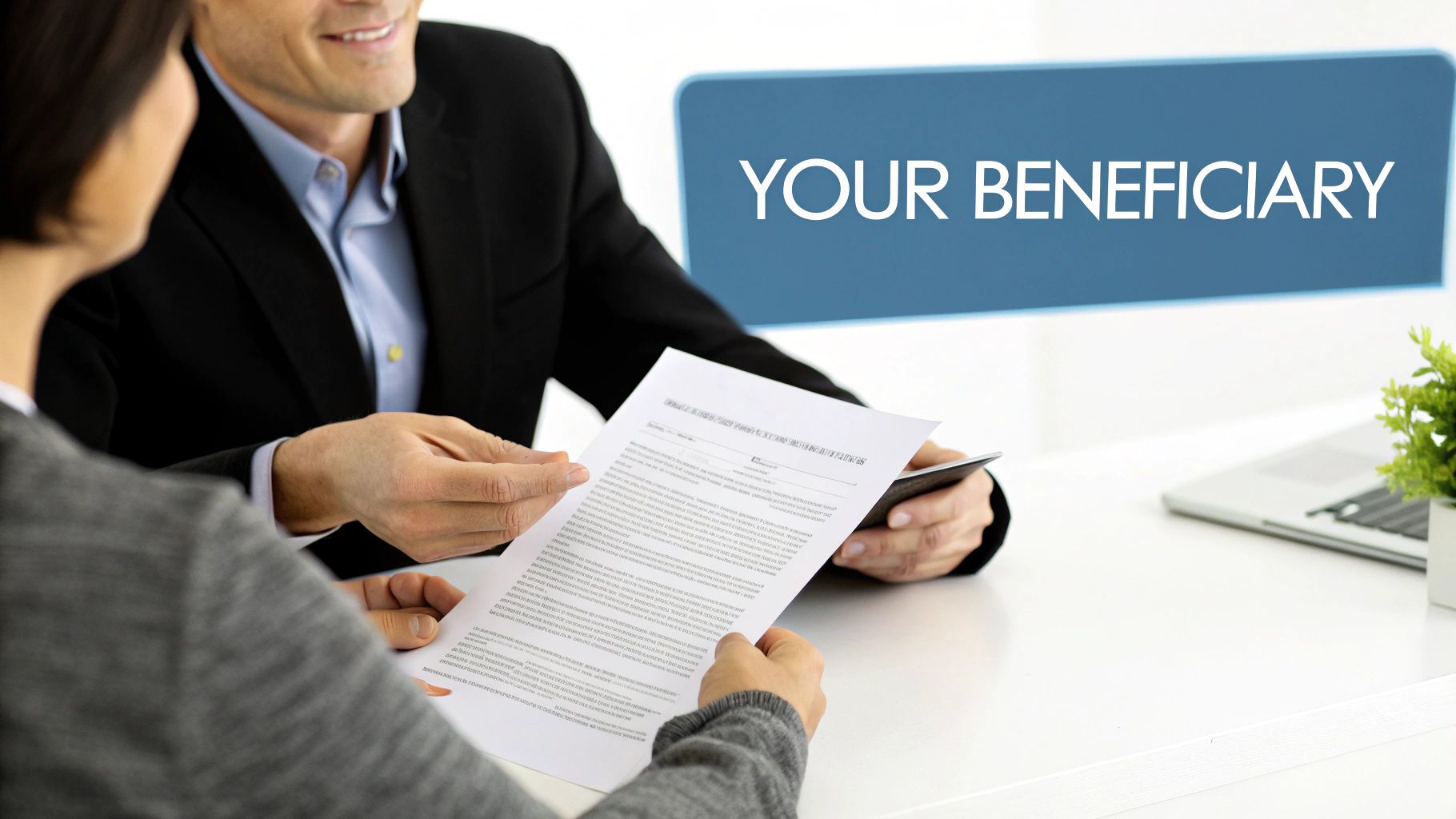 A family smiling together, representing the beneficiaries of a life insurance policy