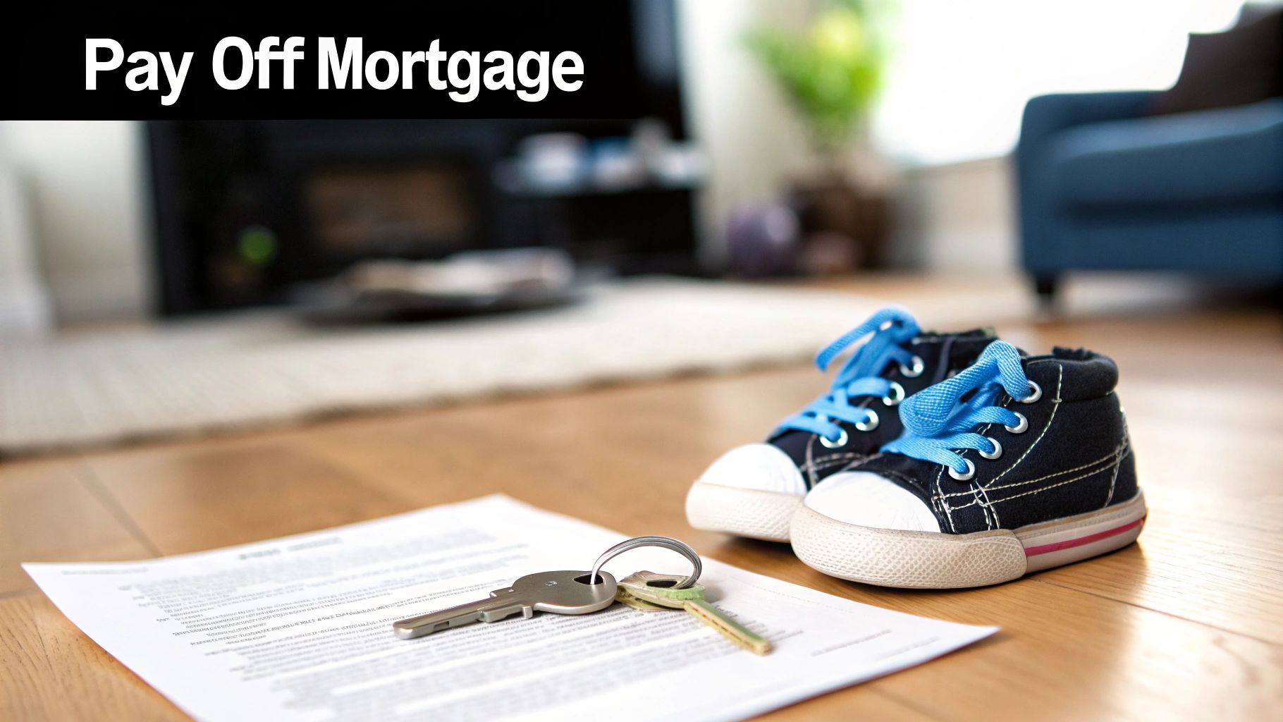 A young family smiling in their living room, representing home security