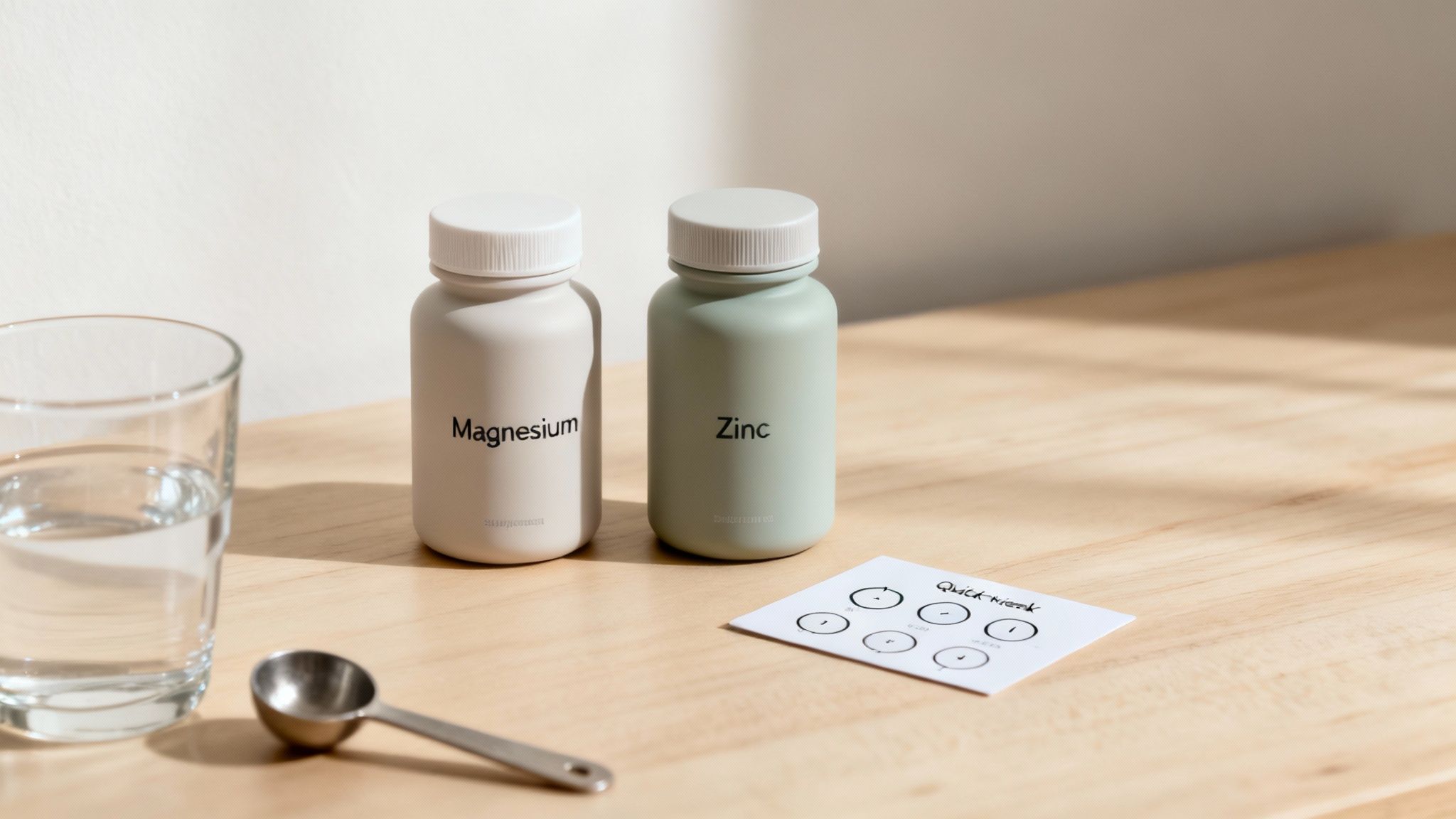 Two hands holding different types of supplement capsules and tablets