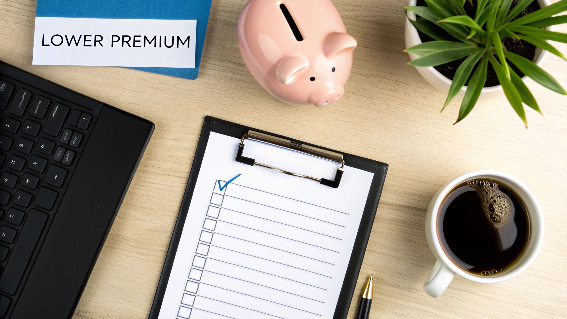 A piggy bank with a pound coin being dropped into it, with a green sprout growing from the top, symbolising financial growth and savings.