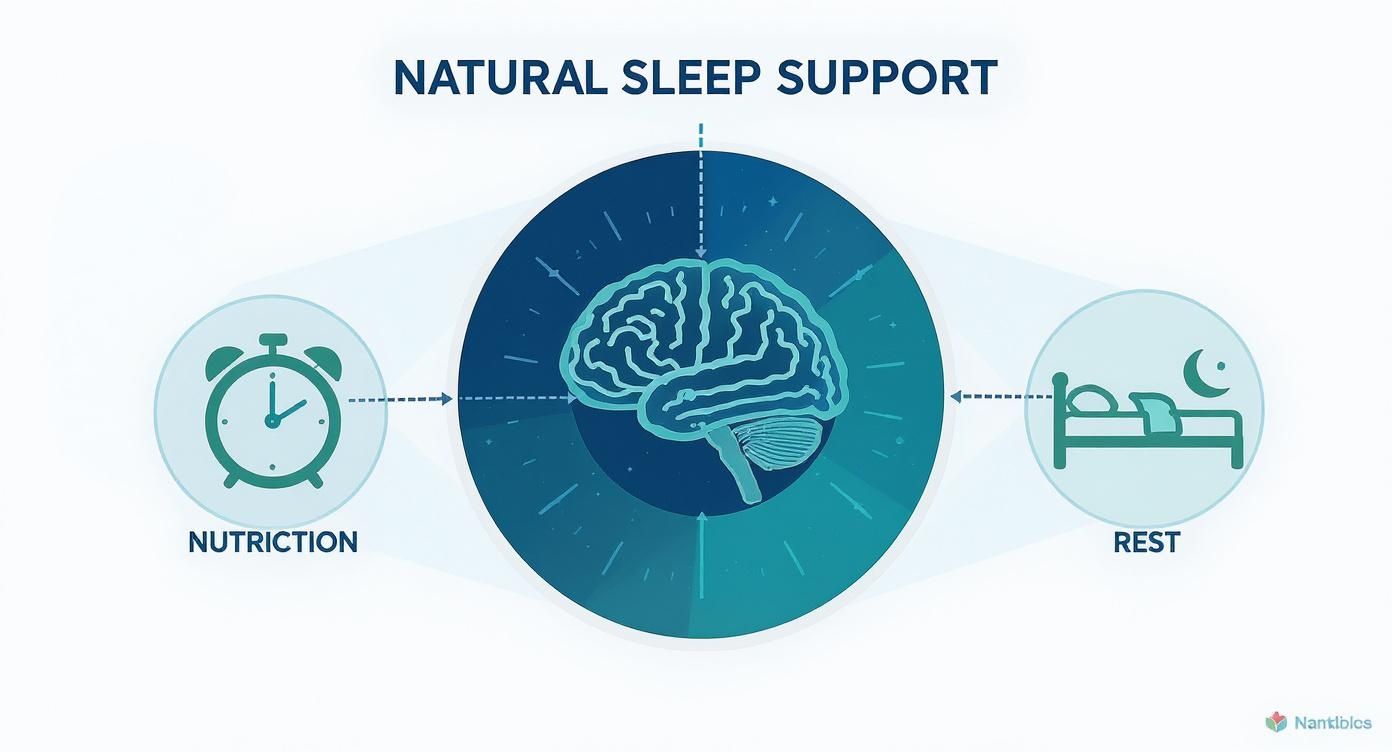 Infographic about vitamins for good sleep