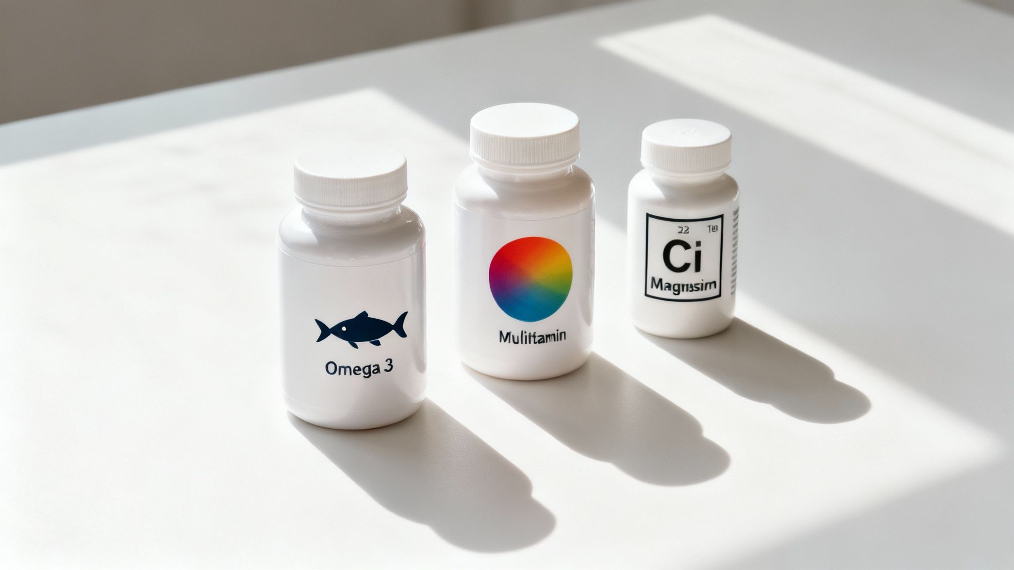 A collection of different supplements in jars and bowls, representing a health toolkit